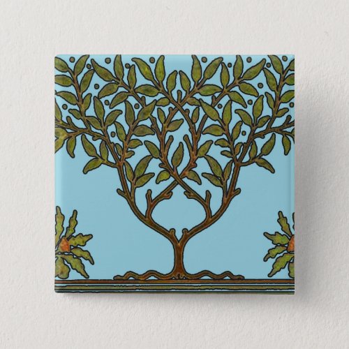 William Morris Tree Frieze Floral Wallpaper Button