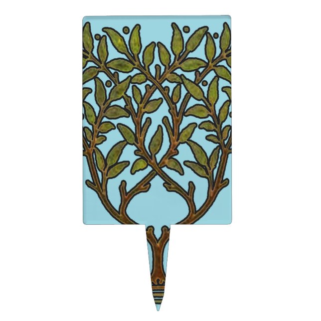 William Morris Tree Frieze Floral Wallpaper Cake Topper (Front)