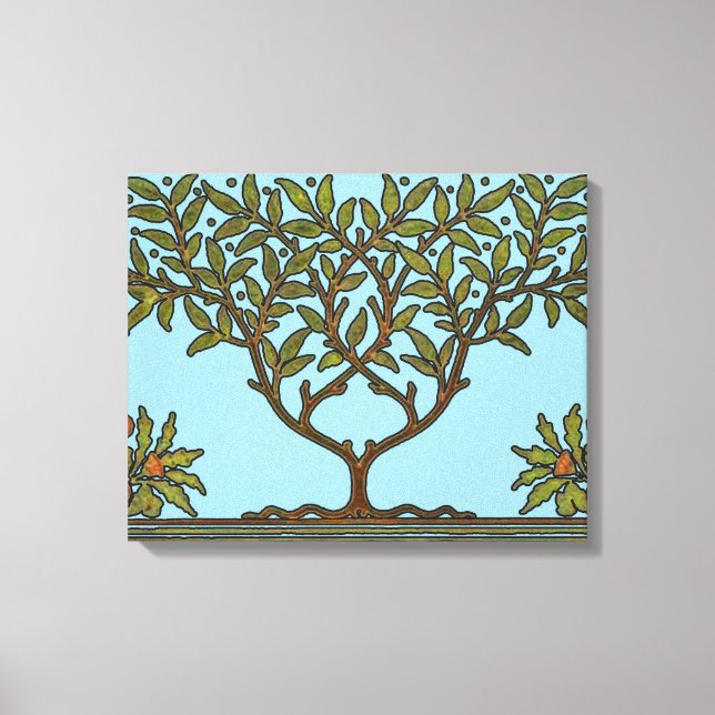 William Morris Tree Frieze Floral Wallpaper Canvas Print (Front)