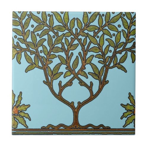 William Morris Tree Frieze Floral Wallpaper Ceramic Tile