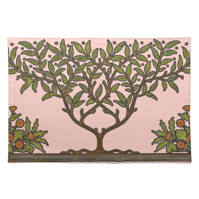 William Morris Tree Frieze Floral Wallpaper Cloth Placemat (Front)