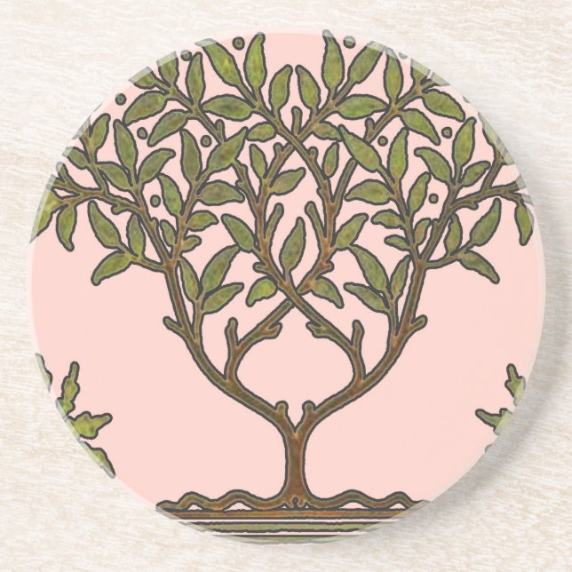 William Morris Tree Frieze Floral Wallpaper Coaster (Front)