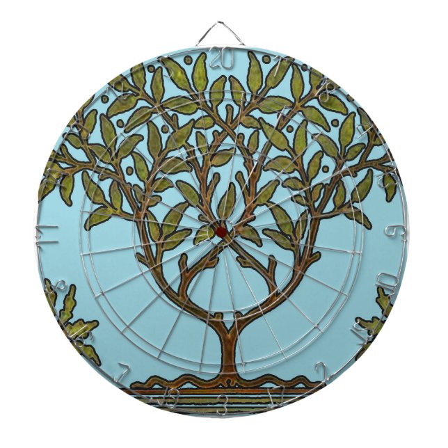 William Morris Tree Frieze Floral Wallpaper Dartboard (Front)
