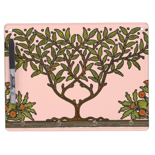 William Morris Tree Frieze Floral Wallpaper Dry Erase Board With Keychain Holder