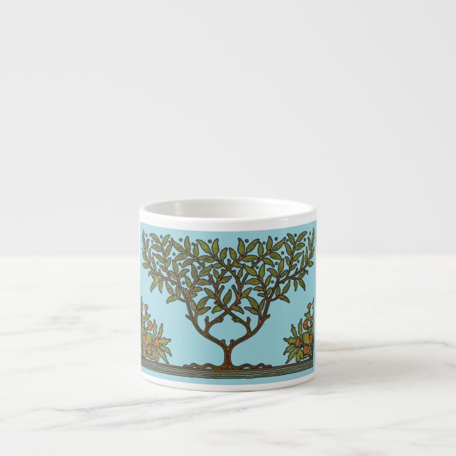 William Morris Tree Frieze Floral Wallpaper Espresso Cup (Front)