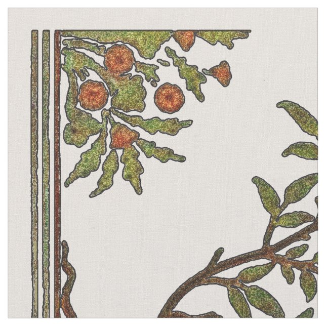 William Morris Tree Frieze Floral Wallpaper Fabric (Close Up)