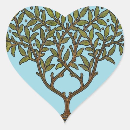 William Morris Tree Frieze Floral Wallpaper Heart Sticker