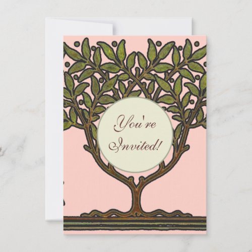William Morris Tree Frieze Floral Wallpaper Invitation