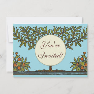 William Morris Tree Frieze Floral Wallpaper Invitation