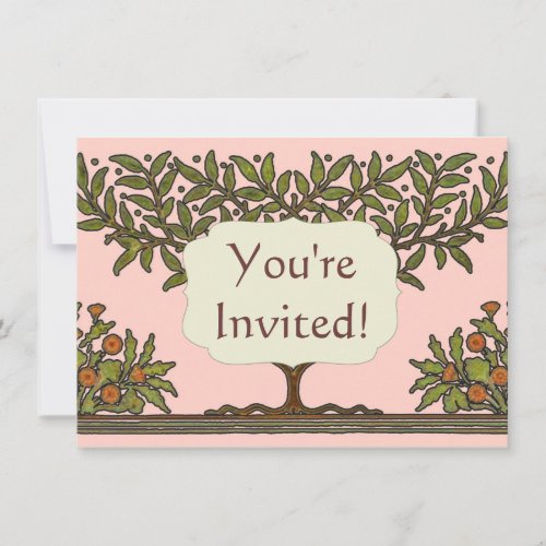 William Morris Tree Frieze Floral Wallpaper Invitation
