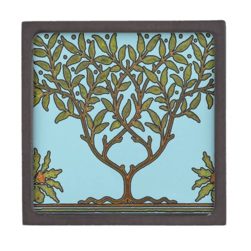 William Morris Tree Frieze Floral Wallpaper Jewelry Box