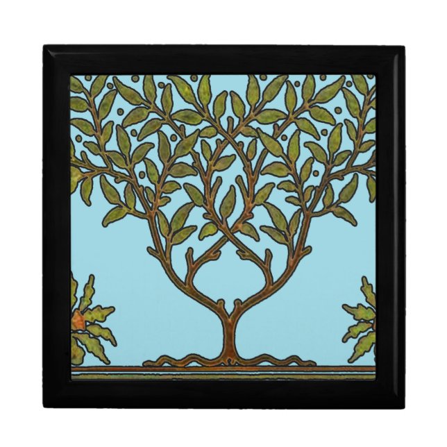 William Morris Tree Frieze Floral Wallpaper Jewelry Box (Front)