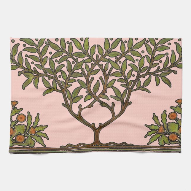 William Morris Tree Frieze Floral Wallpaper Kitchen Towel (Horizontal)