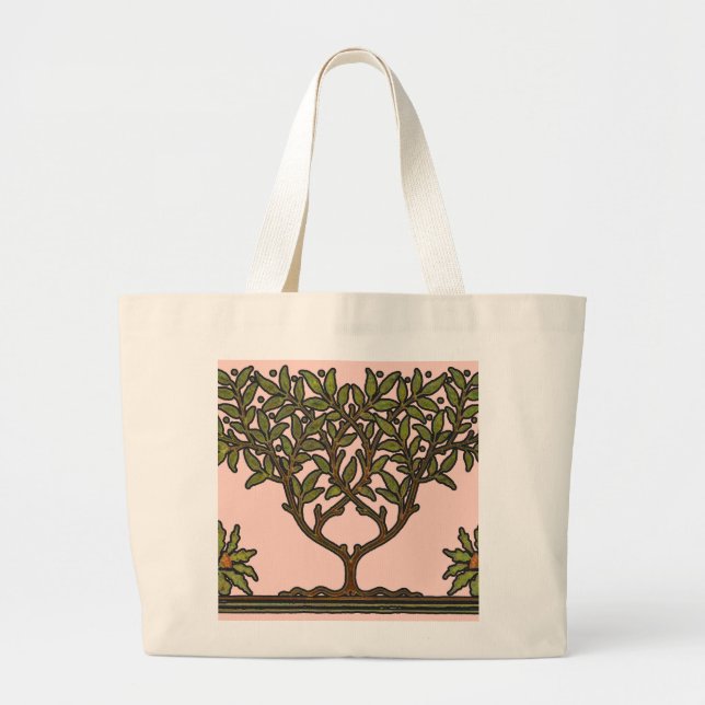 William Morris Tree Frieze Floral Wallpaper Large Tote Bag (Front)