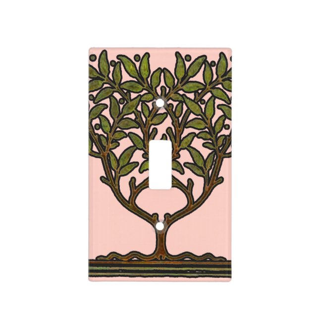 William Morris Tree Frieze Floral Wallpaper Light Switch Cover (Front)