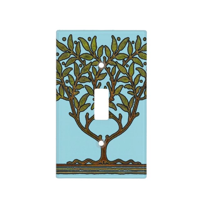 William Morris Tree Frieze Floral Wallpaper Light Switch Cover (Front)