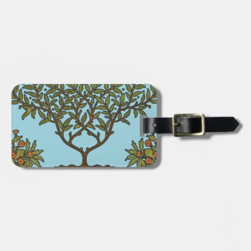 William Morris Tree Frieze Floral Wallpaper Luggage Tag