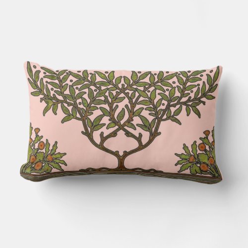 William Morris Tree Frieze Floral Wallpaper Lumbar Pillow