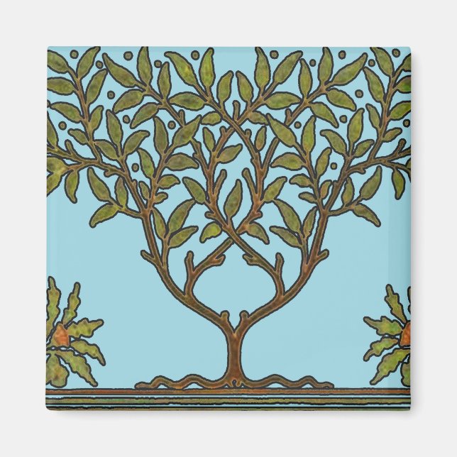 William Morris Tree Frieze Floral Wallpaper Magnet (Front)