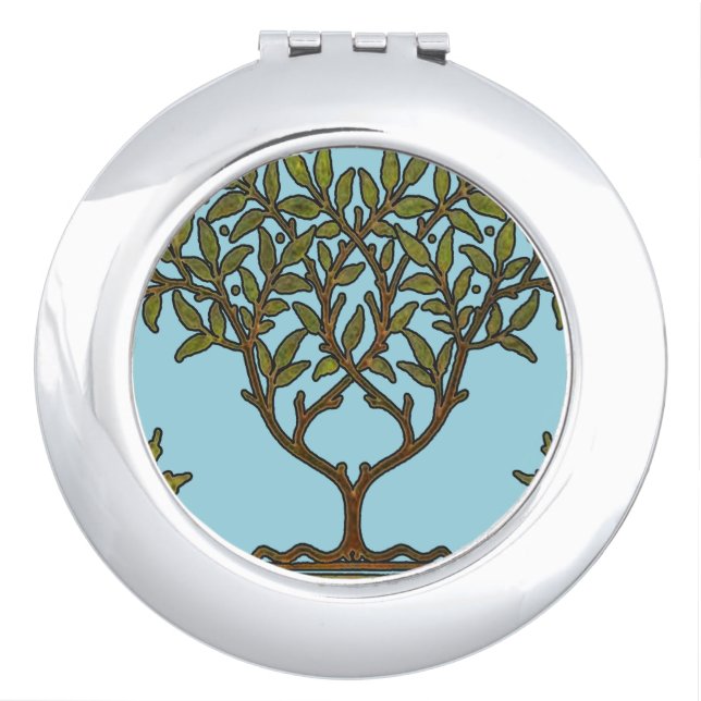 William Morris Tree Frieze Floral Wallpaper Makeup Mirror (Front)