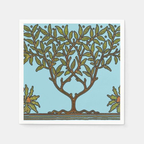 William Morris Tree Frieze Floral Wallpaper Napkins