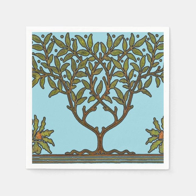 William Morris Tree Frieze Floral Wallpaper Napkins (Front)