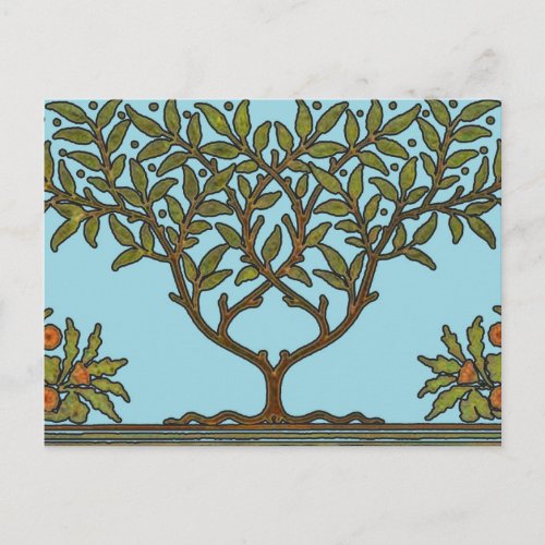 William Morris Tree Frieze Floral Wallpaper Postcard