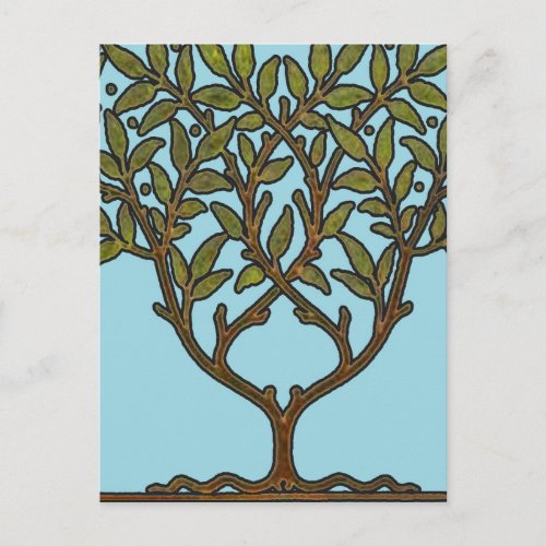 William Morris Tree Frieze Floral Wallpaper Postcard