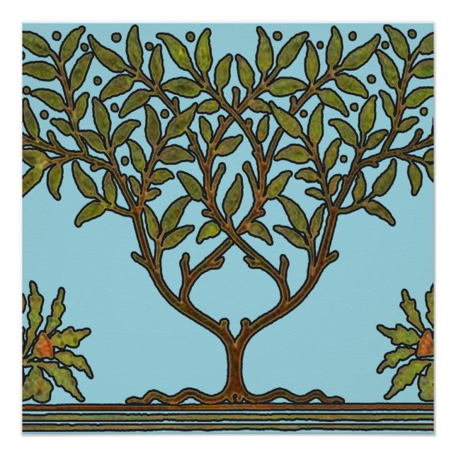 William Morris Tree Frieze Floral Wallpaper Poster (Front)