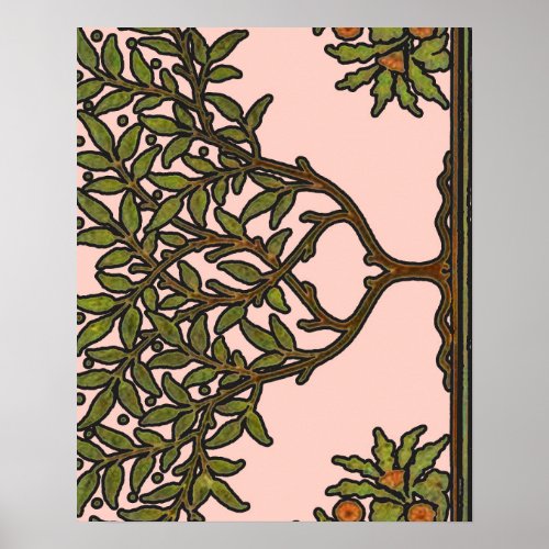 William Morris Tree Frieze Floral Wallpaper Poster