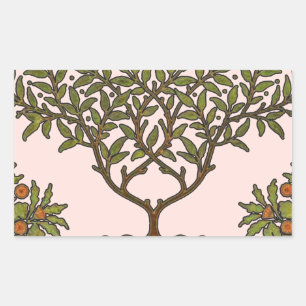 William Morris Tree Frieze Floral Wallpaper Rectangular Sticker