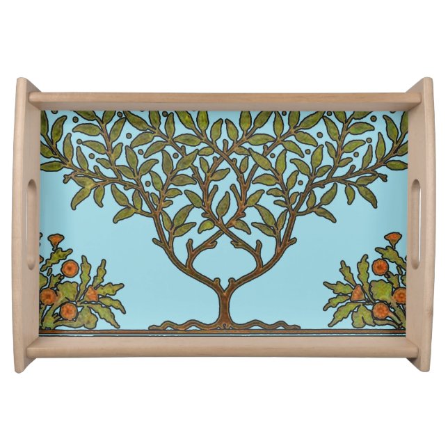 William Morris Tree Frieze Floral Wallpaper Serving Tray (Front)