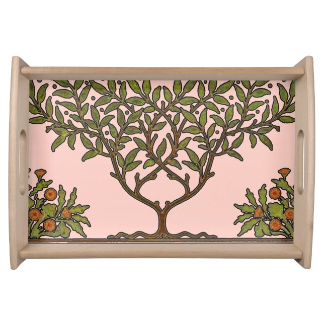 William Morris Tree Frieze Floral Wallpaper Serving Tray (Front)