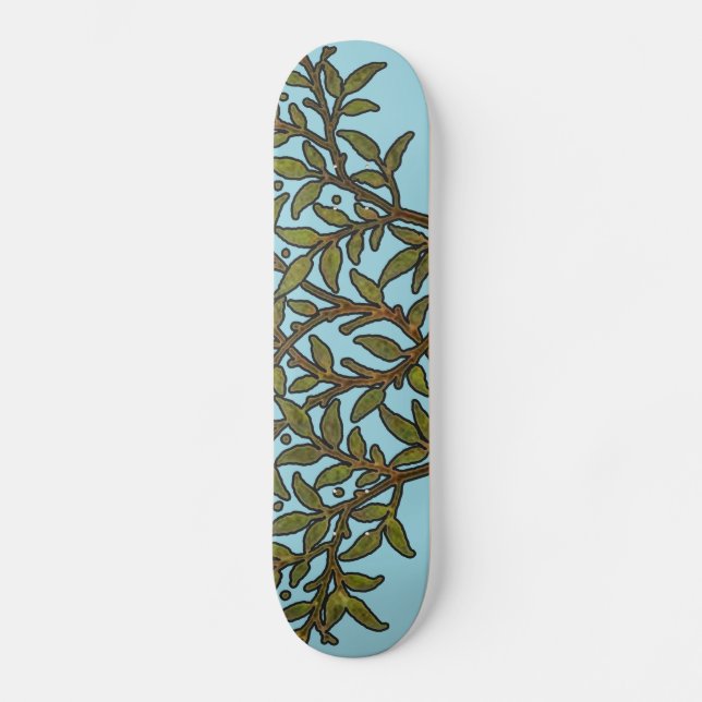 William Morris Tree Frieze Floral Wallpaper Skateboard Deck (Front)
