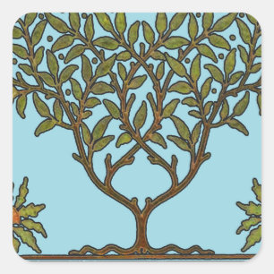 William Morris Tree Frieze Floral Wallpaper Square Sticker