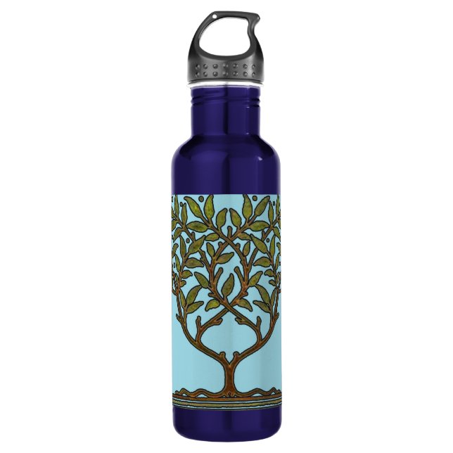 William Morris Tree Frieze Floral Wallpaper Stainless Steel Water Bottle (Front)