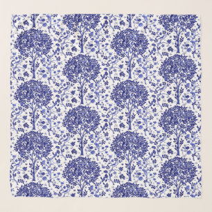 William Morris Tree of Life, Cobalt Blue and White Scarf