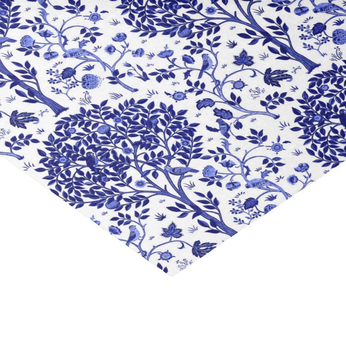 William Morris Tree Of Life Cobalt Blue And White Tissue Paper