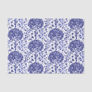 William Morris Tree of Life, Cobalt Blue and White Tissue Paper