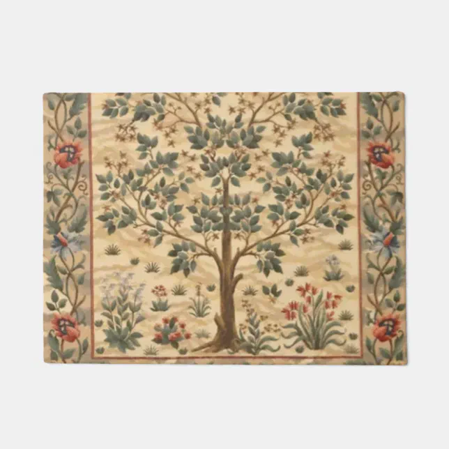William Morris Tree Of Life Doormat | Zazzle