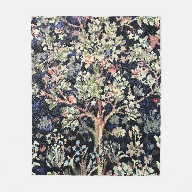 William Morris Tree of Life Fleece Blanket (Front)