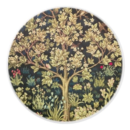 William Morris Tree Of Life Floral Vintage Art Ceramic Knob