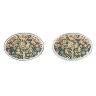 William Morris Tree Of Life Floral Vintage Art Cufflinks