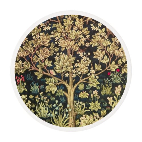 William Morris Tree Of Life Floral Vintage Art Edible Frosting Rounds