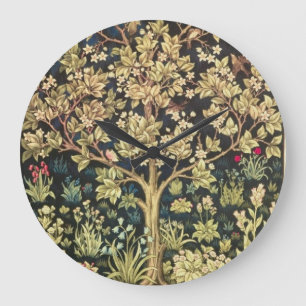 William Morris Tree Of Life Floral Vintage Art Large Clock