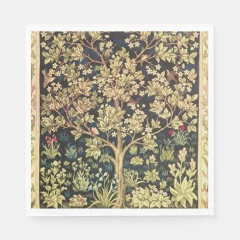 William Morris Tree Of Life Floral Vintage Art Paper Napkins by artfoxx at Zazzle