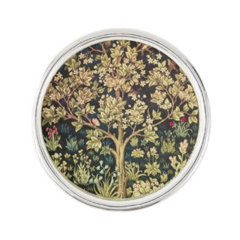 William Morris Tree Of Life Floral Vintage Art Pin by artfoxx at Zazzle