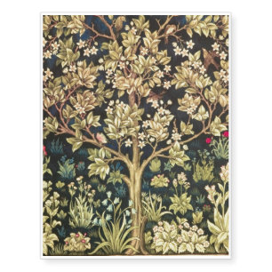 William Morris Tree Of Life Floral Vintage Art Temporary Tattoos