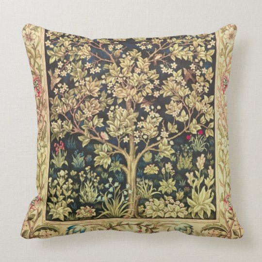 William Morris Tree Of Life Floral Vintage Art Throw Pillow