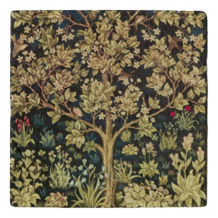 William Morris Tree Of Life Floral Vintage Art Trivet